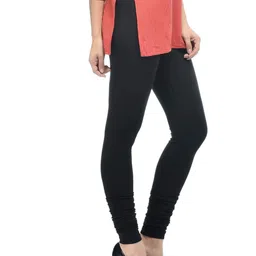 frenchtrendz Women's Cotton Spandex Stretchable Mid Rise Slim Fit Churidar Leggings Pull On image 3