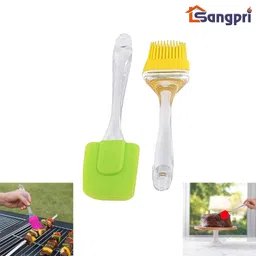 Sangpri Small Barbeque Grill Set Combo - 1 Foldable Chhota Tandoor Stand with 2 Skewers & 1 Gas Grill Jali | 1 Stainless Steel Lighter for Gas Stove | 1 Silicone Spatula Brush and 1 Oil Brush image 5