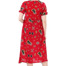 av2 Women's Rayon A-Line Maternity Nursing Kurti & Calf Length Dress image 2