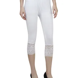 stunning collection 3/4 TH Cotton Women's and Girl's Lace Capri |Combo of 2 | Size- S,M,L,XL,XXL | image 4