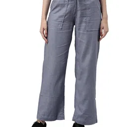 go colors Women Mid Rise Linen Cargo Pants image 1