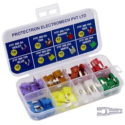 Protectron Electro Assorted Mini-Blade (ATM) Auto Car Standard Fuse kit-3A-30A with Extraction Puller -80 Piece image 2