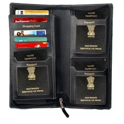 sukeshcraft Family Black Passport Wallet image 1