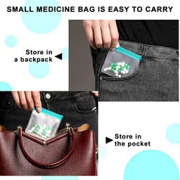 sliverdew 24 Pcs Travel Pill Packets Pill Pouch Bags Reusable Zippered Medicine Bag Set Self Sealing Clear Plastic Medicine Organizer with Slide Lock Monday to Sunday Pill Baggies for Pills Small Items Storage image 4