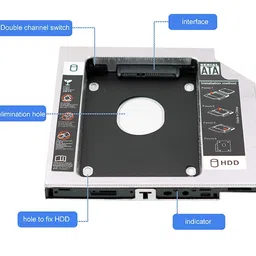 sai traders Premium TECH Optical Bay 2nd Hard Drive Caddy, 9.5 mm CD/DVD Drive Slot for SSD and HDD image 5