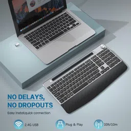 JOYACCESS Ergonomic Wireless Keyboard-Black Grey image 5