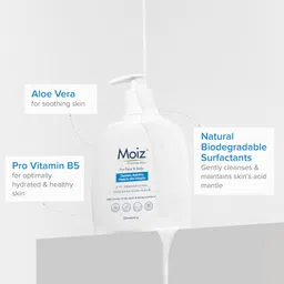 Moiz Cleansing Lotion | Face & Body Cleanser | For Sensitive Skin | With Aloe Vera & Pro-Vitamin B5 | pH 5.6 | Soap, Paraben & Sulphate Free - 200ml image 4