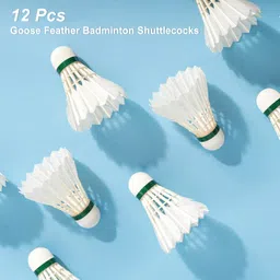 Philonext Badminton Shuttlecocks, 12Pcs Goose Feather Shuttlecocks Stable & Durable Sports Training Balls for Indoor Outdoor Game, White image 5