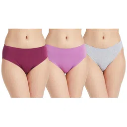 amazon brand - symbol Blend Brief Classic Solid Hipster Antibacterial Cotton Stretch | Underwear | Panties for Women Daily Use | Concealed Waistband |Combo Pack (Set of 3) image 1