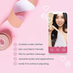 pfiffig PIFFIG Boob Tape Boobtape for Breast Lift | Includes Nipple Covers | Body Tape for Push up & Shape | Works Great with Sticky Bra Backless Bra or Strapless Bra | Waterproof Sweat-Proof. Cream image 2