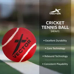 Vector X High Bounce Heavy Weight Tennis Ball for Cricket Practice, Street Match Ball, Training Exercise Ball for Outdoor & Indoor, Beginners & Pet Dog Play Ball (Pack of 3) Red image 3