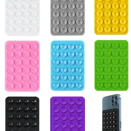 nhcdfa Suction Phone Case - 8 PCS Silicone Sticky Grip Multipurpose Holder for Back of Phone, Shower Mirror, Car Selfies (8 Colors) image 1