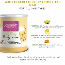 Sterling Naturals Hair Removal Cream for Men and Women, Fast & Painless, Suitable For All Skin Types, Cream Based Wax Formula, White Chocolate, 700g image 5