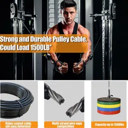 let's play LET'S PLAY® Imported Gym Machine Wire PU Coated Cable Inside Steel, Gym Machine Wire Rope, Available in 5 MM Thickness. image 5