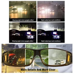 spiderjuice 1Pc Warp Around HD Vision UV Protection Day and Night Driving Bikes and Car Anti-Glare Polarized Fit Over Prescription Goggles Glasses Sunglasses Chashma specs for Men Women Unisex image 3