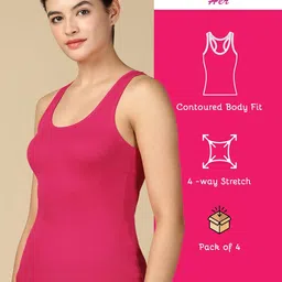 lux cozi Women Cotton Racerback Tank Top | Pack of 4 image 3