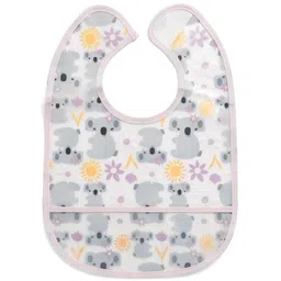 Feto Orange & Grey Pattern with Pink Border Baby Bibs Combo | Baby Bibs for 0 to 12 Months | Waterproof PEVA Fabric Bibs | Soft Cotton Bib (Pack of 3) image 3