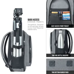 FATMUG Camera Backpack for DSLR, Lens, Accessories and Laptop (13"), Tripod Holder (Light Grey) image 4