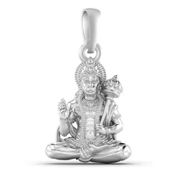 akshat sapphire Sterling Silver (92.5% purity) God Hanuman Pendant for Men & Women Pure Silver Bajrang Bali Locket for Good Health & Wealth image 1