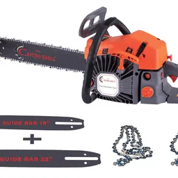 procapital tools 22 Inch + 18 Inch Chainsaw, 62CC/4.5 HP Powerful 2 Stroke Petrol Chainsaw, for Wood Cutting, Gardening, Farm Use, Low Fuel Efficient image 1
