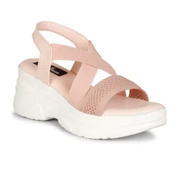 himquen Stylish Girl's High Heel Criss Cross Chunky Sole Casual Fashion Wedges Sandal For Women/Girls Ankle Strep Sandal image 5