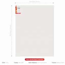 scholar art Scholar Art® Artist Standard Series 10 Oz (440 GSM) 100% Cotton Pre-Stretched Canvas with Wooden Frame 18x40 mm | Primed Canvas Stretched for Oil & Acrylic Painting | 36"x48" (90x120 cm), Pack of 2 image 2