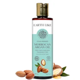 Earth Like Cold Pressed Moroccan Argan Oil 200ml - 100% Pure, Natural Argan Oil for Skin, Hair & Nails, Moisturizing, Nourishing, Anti-Aging, Enhances Shine & Softness, Rich in Vitamins & Antioxidants image 1