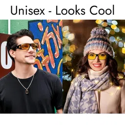 spiderjuice 1Pc Warp Around HD Vision UV Protection Day and Night Driving Bikes and Car Anti-Glare Polarized Fit Over Prescription Goggles Glasses Sunglasses Chashma specs for Men Women Unisex image 2