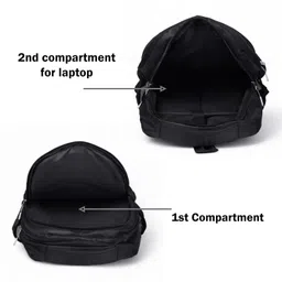 Stylish School & College Backpack |Vibrant Design, Spacious Multi|Compartment, Water|Resistant Fabric & Comfortable Straps_(Black) image 3