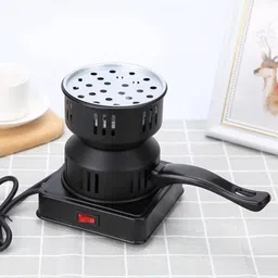 generic Multipurpose Charcoal Burner Coal Burners, Portable Electric Hot Plate Stove Porcelain Coating Charcoal Starter, Quick Heating, for Camping BBQ Kitchen, 800W image 2