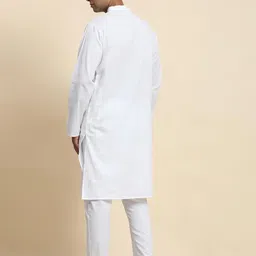 amazon brand - anarva Men's Pure Cotton Solid Kurta Pajama Set Mandarin Collar Casual Yoga Dress image 2