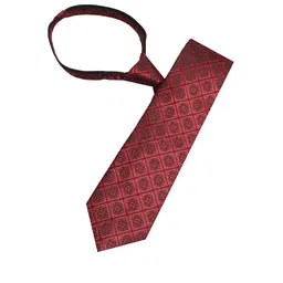 leonardi Men’s Formal Zipper tie | Handmade | Microfiber | Standard Size | Premium fabric | Superior Zip | Packaging - Folder | Colour - Maroon (Set of 1) image 3