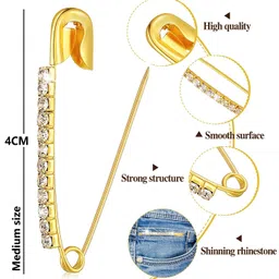 vama Multicolor Safety Saree Sari Pin Costume Dresses Lehanga Pallu Brooch Sari Pleats pins for Women image 2