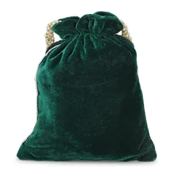 fashion overseas Women Mirror black fashion and gift, jewlery Potli Bag with Multi Color Latkan and Lace image 3