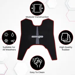 Grandbiker Wego Foot Mat Rubber Anti Skid Floor Mat Compatible with Wego Scooter, (Black, Grey & Red) image 2