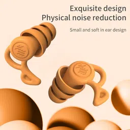 Enakshi (LABEL) Creations Silicone Earplugs Comfortable Sleeping Ear Plugs For Noisy Places Work Study OrangeBusiness & Industrial|Facility Maintenance & Safety|Personal Protective Equip/Ppe|Ear image 4
