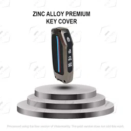 Auto Thrill Premium Metal Key Cover for Kia Seltos 2024/2023 Facelift HTX, Carens X Line, Sonet Facelift - 4 Button Smart Key (Black) image 5