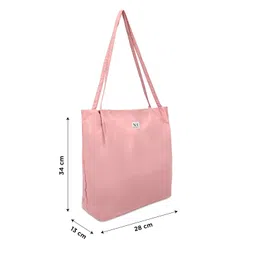 nfi essentials Nylon Tote Bag for Women College with Snap Button for Travel Handbag & Shoulder Bag, Hobo Bag for Shopping, Work, Beach, Office, College image 4