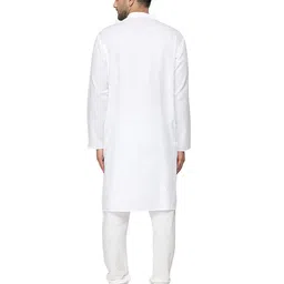 gauri laxmi enterprise Cotton Blend Solid Regular Men's Regular Fit Kurta (P WHT L_White image 3