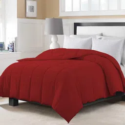 Day care - 150 GSM AC Comforter Hotel Quality-Down Alternative Comforter (60" x 90" Inches/152cm x 228cm) - All Season |AC Comforter/Blanket/Quilt/Rajai Single Bed|Burgundy image 1