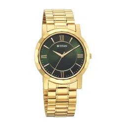 titan Karishma Zing Quartz Analog Green Dial Stainless Steel Strap Watch for Men-1644YM05/NT1644YM05 image 2
