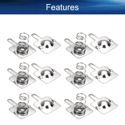 Heyiarbeit 20 Pairs Battery Springs AA Metal Contact Plate Replacement Positive to Negative Conversion Spring Contact for Remote Control Battery Charger Dual-Direction Nickle Plated 12x12mm image 3