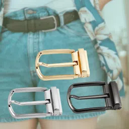 loom tree Reversible Belt Buckle Replacement Buckle for Jeans Belt Birthday Dress Belt gold image 2