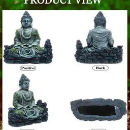 kizzy pets Aquarium Decoration Ornaments for Fish Tank Underwater Landscape Hideaway Fish Tank Scenery for Betta, Small Lizards, Etc(Buddha Statue Decor, Resin),5.6 X 6.9 Inch image 3
