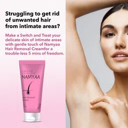Namyaa Hair Removal Cream for Intimate Skin with Free Vitamin C Serum, 60 gram, Pack of 2 image 2
