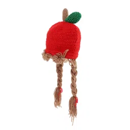 club bollywood Meadawgs 48cm Kids Knitted Wig Hat with 2 Big Braid Girls Cute Winter Cap Shape red|Clothing Shoes & Accessories | Girls Accessories |1 Piece Children Knitted Hat. image 1