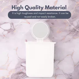 hylol Plastic Drill-Free Removable Wall Mounted Toothbrush Holder with Strong Self Adhesive Hook Sticker, Toothpaste Holder, Holder for Shaver, Razor & Make Up Brushes Kitchen & Dinning (1), White image 2