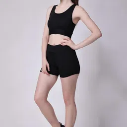 ssoshhub Premium High Waist Stretchable Gym Shorts and Sports Bra - Active Wear for Yoga, Zumba, Dance - Women's Workout Tight Stretchable Gym Wear image 5