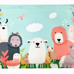 new comers NEW COMERS® Baby Mustard Seed Pillow with Cotton Fabric, 0 Month-18 Months Kids Pillows, Animal & Cartoon Prints, Infant Rai Pillow for Sleep, Bed Set, Head Shaping, Neck Support-20 x 28 cm-253 image 1