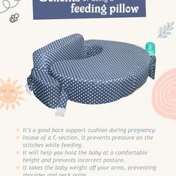 Oscar Home Nursing Pillow for Breastfeeding – Posture Support with Pocket & Removable Eco-Friendly Soft Slipcover (Grey Polka Dot) image 4